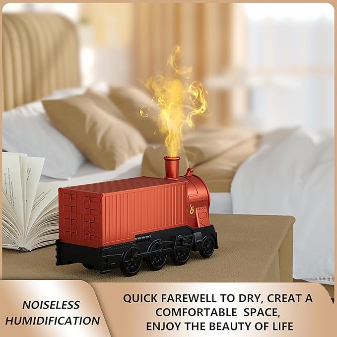 Train Essential Oil Diffuser, 300ml Train Humidifier with Remote Control for Large Room, Aromatherapy Diffuser Cool Mist Humidifier with 7 Light, 2 Mist Mode & Auto Shut-Off for Bedroom