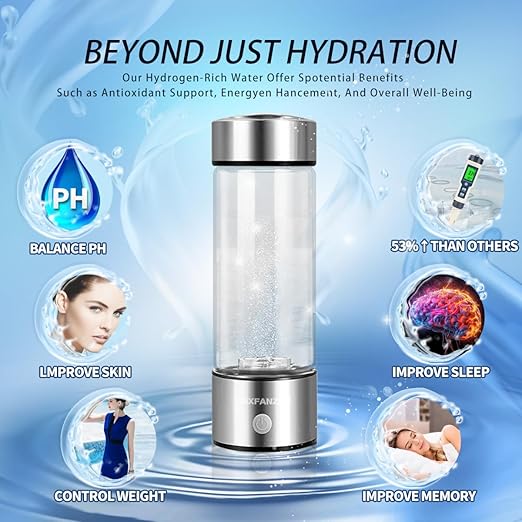 Hydrogen Water Bottles,Hydrogen Water Bottle Generator,4000PPB in 3Min, SPE PEM Tech, Portable 16OZ, Rechargeable Hydrogen Water Bottle for Travel, Home, Office – Gift for Family & Friends