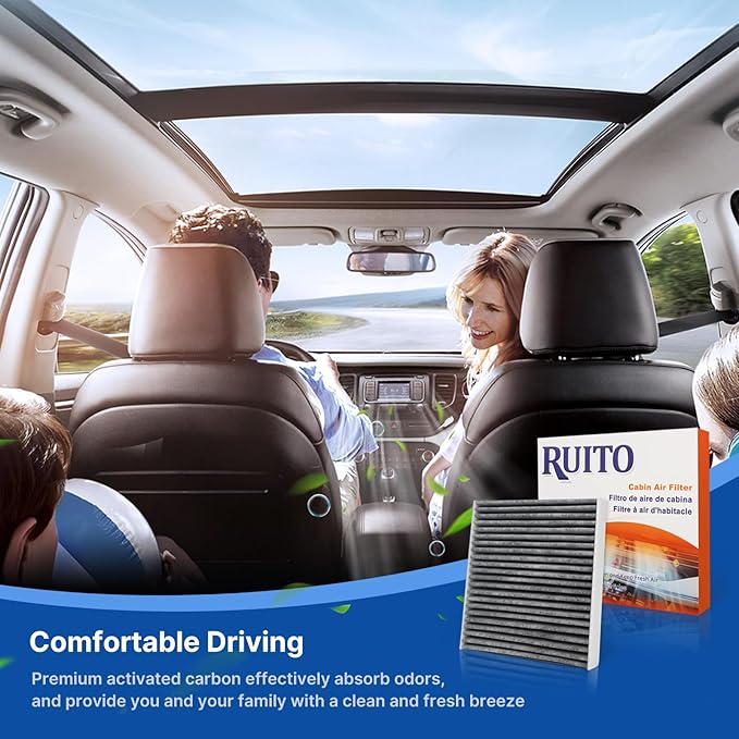 RUITO Cabin Air Filter, Compatible with Avalon, Camry, Corolla, Highlander, Prius, RAV4, Sienna, Venza, CX-9, ES300h, RX450h, UX250H, Replacement for CF12157, WP10322, CP157