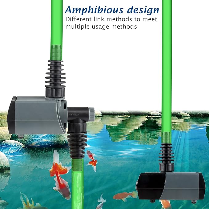WaterRebirth (HSUP-1400F) Submersible Water Pump With Fountain Jets - Pond Pump - Submersible Pump - Water Fountain Pump - Aquarium Pump - AquaVibe