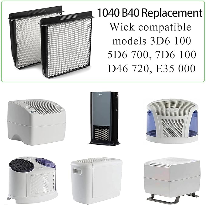 Ximoon 1040 Essick Humidifier Wick Filter Replacement for AIRCARE Air Humidifier B40 B40-C Humidifier Wick Filter, Fit 3D6100 5D6700 76D100 D46720 E35000 E27000 MA0300 MA0500 B23 DP3 B40-4 Pack