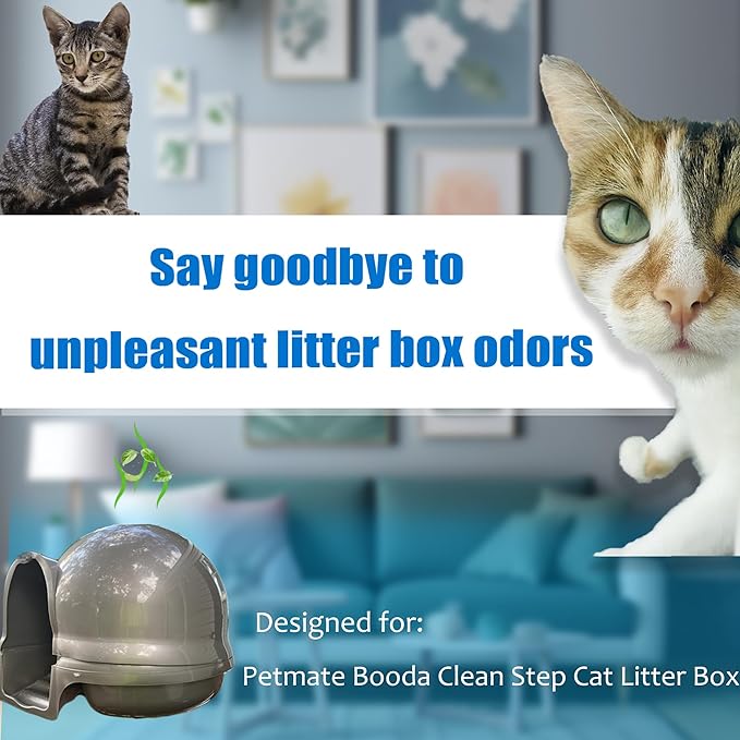 Carbon Filters Compatible with Petmate Booda Clean Step Cat Litter Box - Thickened and Durable Activated Charcoal Filters, Absorb Odors/Control Damp from Pets/Keep Home Fresh (6 Pack)