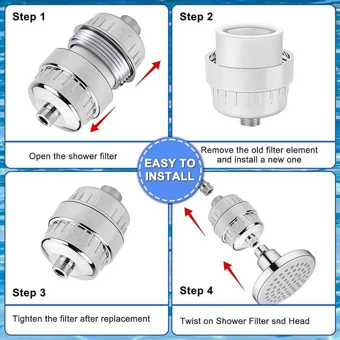 20 Stage Shower Filter Universal Replacement Cartridge Shower Head Filter,filtro para ducha de baño High Output Refill for Hard Water Reduces Chlorine by Cenipar,4 Pack