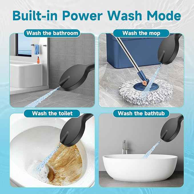 Handheld Filtered Shower Head, 6 Inch High Pressure Hand held Shower Head with Filters for Hard Water, 6 Spray Modes Detachable Showerhead with Hose, Matte Black