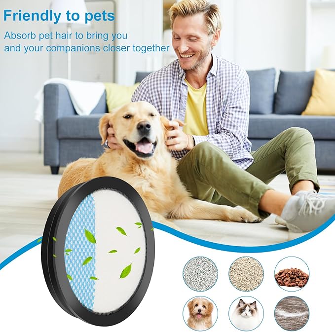 18V ONE + Cordless Pet Stick Vacuum Filter for Ryobi, PCL720, PBLSV716, PBLSV717 Stick Vacuum, Reusable Washable Filters, Compare to Part A32SV720N, 6 Pack - AquaVibe