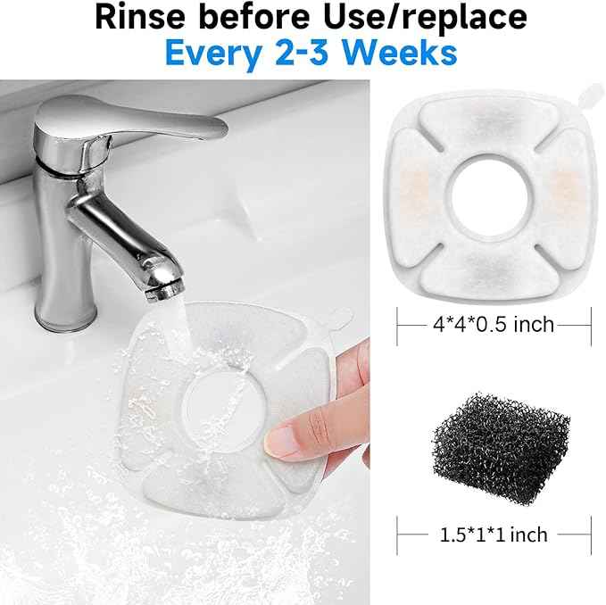 12-Pack Cat Water Foutain Filters & Pre-Filter Sponges Replacement, Compatible with Veken 95oz/2.8L Cat Fountain Dog Water Dispenser