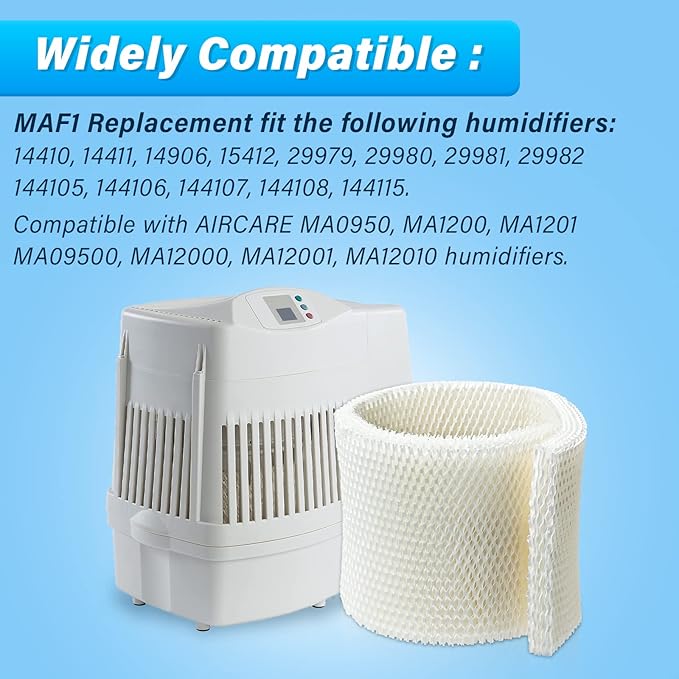 MAF1 Humidifier Wicking Filters for AIRCARE/MoistAIR/Kenmore/Essick Air, Fits Air-Care Emerson Moistair Humidifier Replacement Wicks MA1200 MA1201 MA0950 MA09500,14906 32-14906 42-14906 EF1-2 Pack