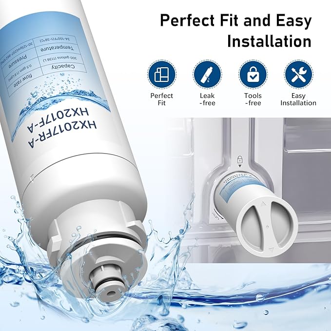 HX2017FR-A HX2017F-A Water Filter Compatible with Insignia NS-WF26FD9-1 WF26FD9-1 (3 Pack)