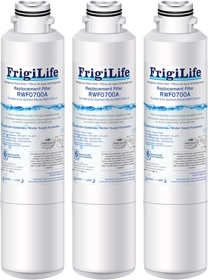 DA29-00020B Refrigerator Water Filter Replacement for Samsung DA29-00020A/B, DA29-00020B-1, RF28HMEDBSR, RF263BEAESR, HDX FMS-2, HAF-CIN/EXP, RF4287HARS, DA97-08006A 469101 RWF0700A, 3PACK