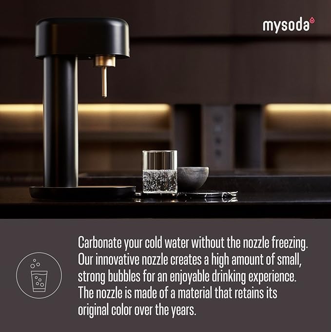 Ruby 2 Sparkling Water Maker - Soda Streaming Machine Silent Carbonated Water Machine Robust Long-Lasting Aluminium Soda Maker 1L Water Bottle Without CO2 Cylinder - Black Silver Soda Machine