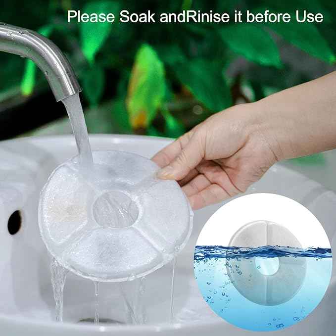 Cat Water Fountain Filters, 6-Pack Round Carbon Filters for Stainless Steel Top Cat Fountain