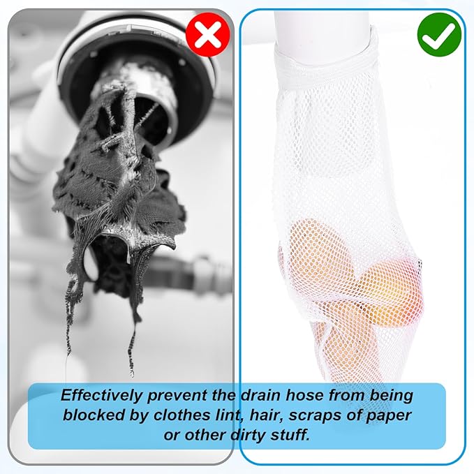 32 Pieces Lint Trap and Cable Ties Set for Washing Machine Laundry Lint Catchers Cable Ties for Discharge Hoses Effective Lints Filtration Fits Most Washing Machines
