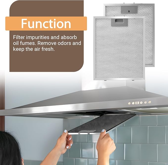 2Pcs Universal 12-5/9" x 10-1/5" Range Hood Charcoal Filter - AquaVibe