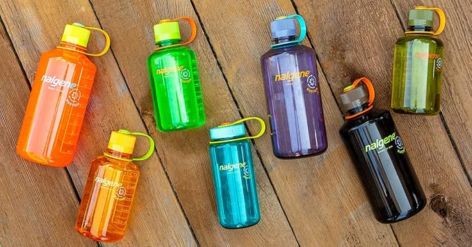 Nalgene Leak Proof Tritan BPA-Free Water Bottle - 32 oz Narrow Mouth - Made in the USA for Outdoor Use & Daily Hydration (Eggplant) (Pack of 6)