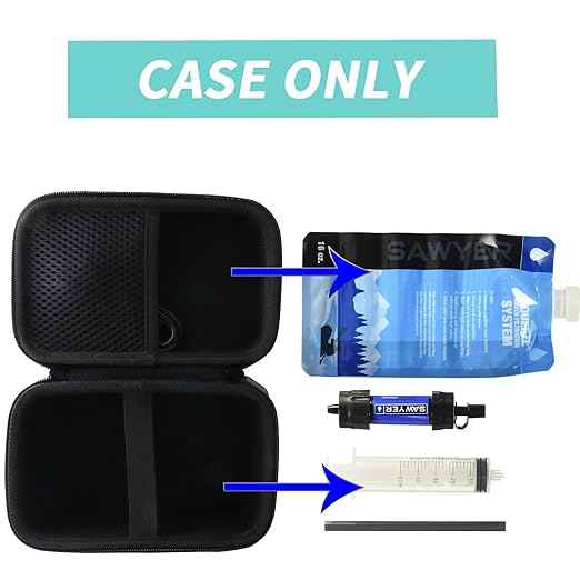 WERJIA Portable Case Compatible with Sawyer Products SP128/SP129/SP105 Mini Water Filtration System (Black)