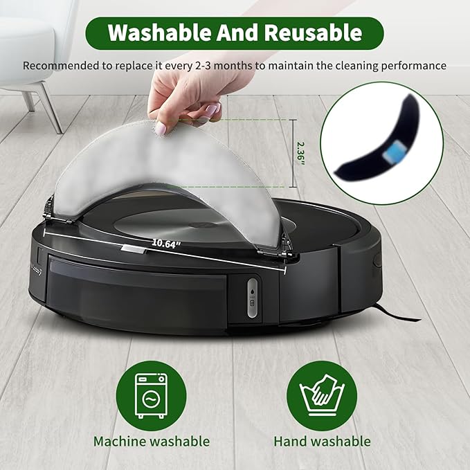 Replacement Parts Specific for R-oomba Combo 10 max j9+ j7+/Plus Robot Vacuum Cleaner,Accessories Inclue 2 set Roller Brushes,4 Filters,4 Microfiber Mopping Pad,8 Side Brushes,6 Dust bags - AquaVibe