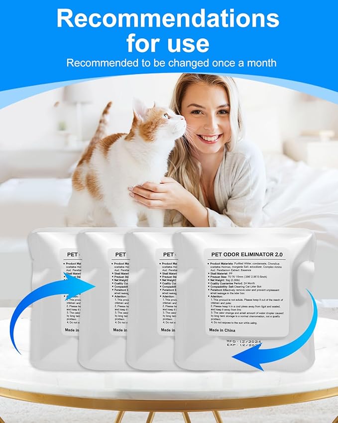 N50 2.0 Litter Box Deodorizer Compatible with PuraMax / PuraMax2 & MAX PRO Automatic Self Cleaning Cat Smell Odor Eliminator Refill, Upgraded Pet Litter Deodorizer for Home Toilet Odor Control, 4-Pack