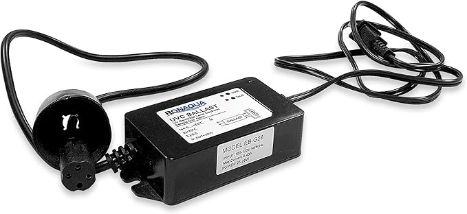 RONAQUA 100-120V 25W Electronic Ballast for 6 GPM UV Water Sterilizer with Four Prong Connection to Lamp and Green/Red Indicator Light