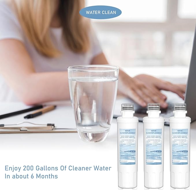 MIWF6200 Twist-in Water Filter Cartridge, Compatible with Midea MRS26D5AST, MF-2008-R2, Sharp SJWF200, SJG2254FS, Thor Kitchen WF200, Zline MIWFT2100, RFM-W-36 Models, 200 Gallon, 3 Pack