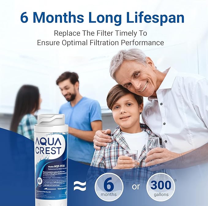 AQUA CREST 9000 077104 Refrigerator Water Filter Replacement for UltraClarity REPLFLTR10, Bosch Ultra Clarity 644845, 3 Filters