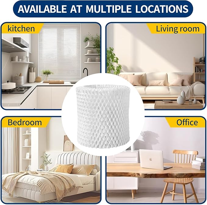 Humidifier Replacement Filter Compatible with Canopy Bedside and Nursery Humidifier,Made with Wood Pulp, Paper Filter, 6-Pack