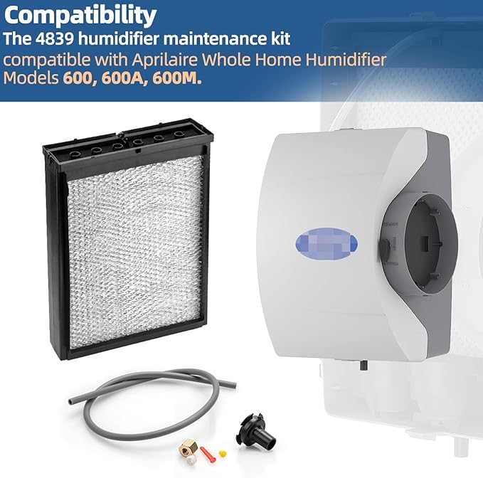 4839 Humidifier Maintenance Kit with Model No. 35 Water Panel Humidifier Replacement Filter Compatible with Aprilaire Whole Home Humidifier Models 600, 600A, 600M Humidifier Parts & Accessories
