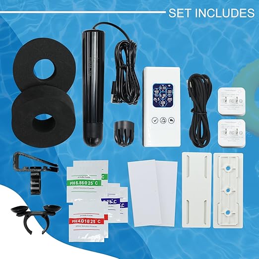 Smart Water Quality Tester Wireless WiFi Multi-Parameter Water Quality Meter for pH/ORP/TDS/EC/Salinity/SG/Temp Monitoring Real-Time Alerts with App Connection for Aquarium, Saltwater Nano Fish Tank