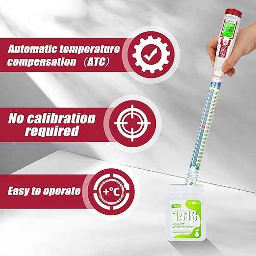 Truncheon Nutrient Meter PPM Meter Hydroponics TDS Meter Digital Water Tester EC TDS Tester (EC/PPM500/PPM700/CF) Specifically Designed for DWC Hydroponic System, Indoor Plant Grow, Home Garden etc