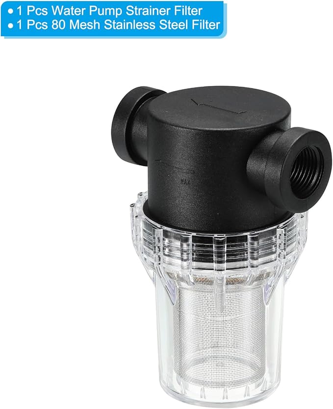 PATIKIL 1/2 Inch Water Pump Strainer Filter, Pipe Water Pump Strainer with 80 Mesh Stainless Steel Filter Screen for Irrigation Garden