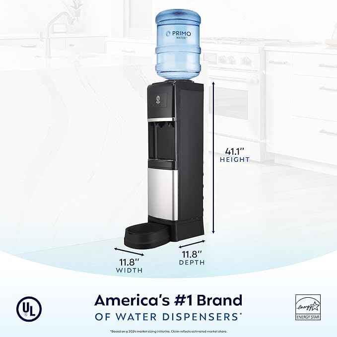 Primo Water Dispenser for 5 Gallon Bottle with Pet Drinking Station - Hot & Cold Top Loading Water Cooler Machine