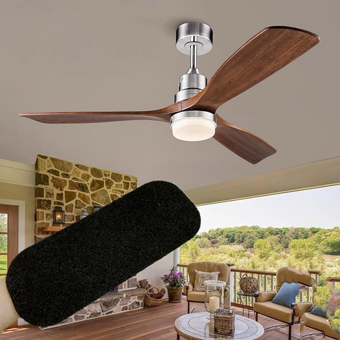 Ceiling Fan Filters 3 Pack - Universal Ceiling Fan Air Filters -Activated Coconut Shell Carbon Filter Easy-Stick for Ceiling Fan Blade