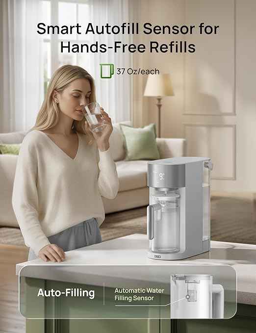 DREO Reverse Osmosis Water Filter Countertop, RO Filtration System, 3:1 Pure to Drain, TDS & Filter Life & Autofill Pitcher, Installation-Free, Self-Cleaning Water Purifier, RO Water Filter 112 3L