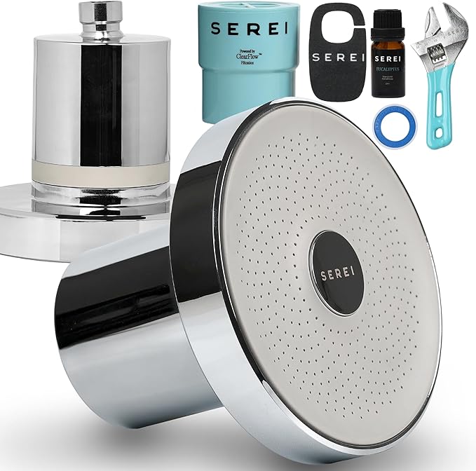 Lab Tested Filtered Shower Head | Best Shower Head with Filters for Chlorine & Hard Water | High Pressure Water Softener for Healthy Skin & Hair | Soothes Dry or Irritated Skin & Hair (2.0 Chrome)