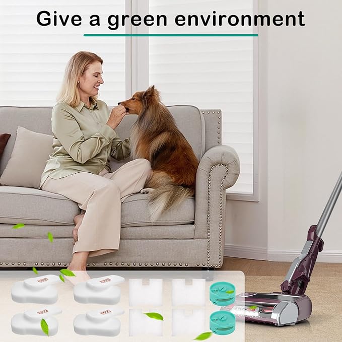HZ702 filter for shark HZ700 HZ702 QS175QBL QS175QGN PowerFins HairPro Odor Vacuum,Compare with part 1541FC3000,XFFKHZ2000 XPMFHZ2000, 2 Cartridges+2 Foam&Felt+ 2Post Motor Filters - AquaVibe