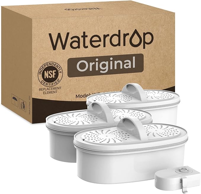 [Original] Waterdrop WD-PF-01A Plus Replacement Filters (pack of 3) and Indicator for All Waterdrop Pitcher Filtration System, Reduces Lead, PFAS, PFOA/PFOS, Chlorine (pack of 1)