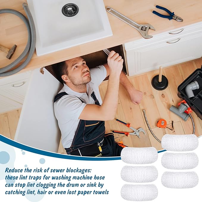 40 Pieces Nylon Lint Trap Washing Machine Lint Fabric Mesh Snare Washer Lint Catcher Washer Hose Lint Traps Washing Machine Lint Trap Lint Traps Hose Screen Filter Catcher with 40 Pieces Cable Ties - AquaVibe