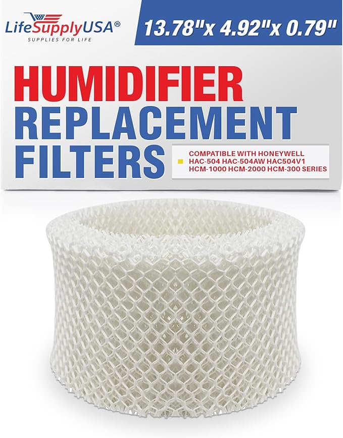 LifeSupplyUSA Humidifier Filter Replacement Wick Filter A Compatible with Honeywell HAC-504 HAC-504AW HAC504V1 HCM-1000 HCM-2000 HCM-300 Series