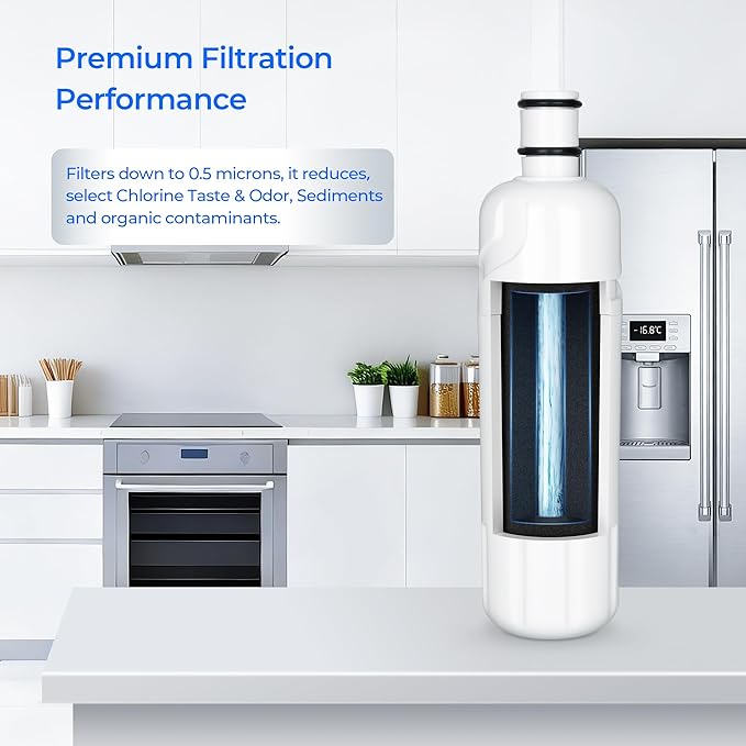 TEEHAY W10413645A Water Filter 2 Replacement, Compatible with Everydrop Filter 2, EDR2RXD1, Whirlpool WHR2RXD1, P9KB2L, P9RFKB2L, Whirlpool WRX986SIHZ, WRF757SDHZ, WRF767SDHZ, WRF736SDAM, 2 Pack