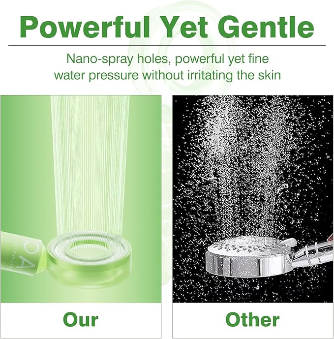 Filtered Shower Head with Handheld, High Pressure 3-in-1 Spray Mode Showerhead with Filters, Water Softener Shower Head for Hard Water, Remove Chlorine-Soothing Skin, Detachable, Easy Install (Apple)