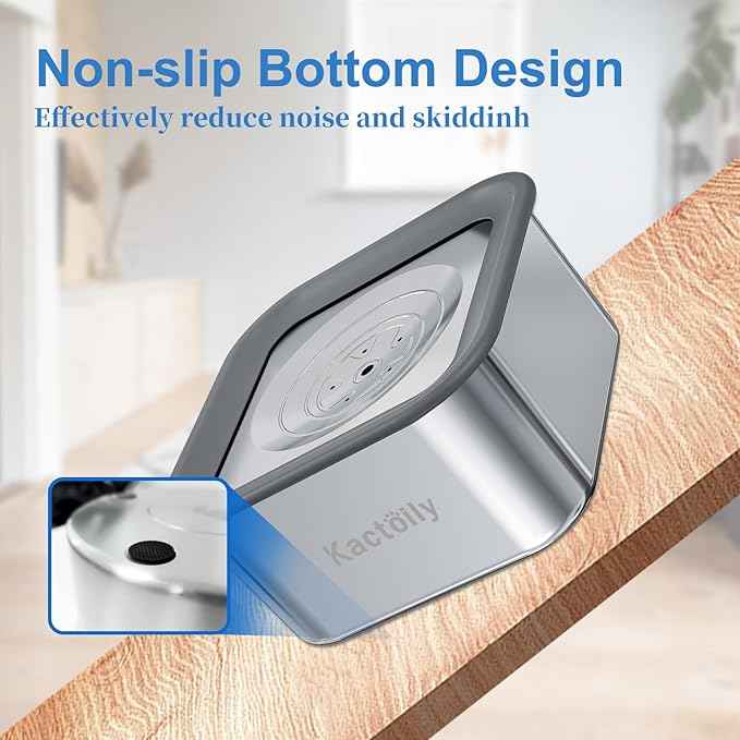 Kactoily 3L No-Spill Dog Water Bowl, Large Capacity Slow-Drinking Pet Water Feeder with Anti-Splash Floating Disk and Non-Slip Base (Square Dog Bowl)