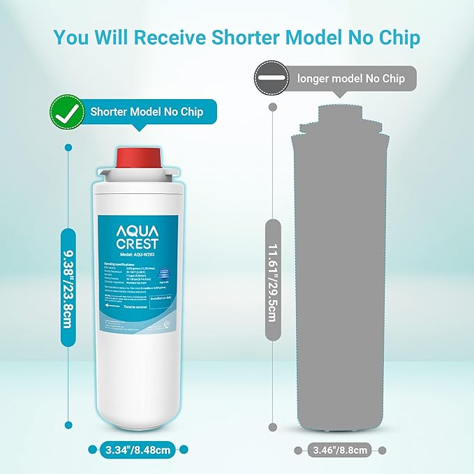 AQUA CREST Replacement Filter for Elkay® 51300C, [No CHIP] Compatible with Elkay® ezH20® and Halsey Taylor® Bottle Filling Stations, NSF/ANSI 42, Reduces Chlorine, Bad Taste & Odor, 2 Packs
