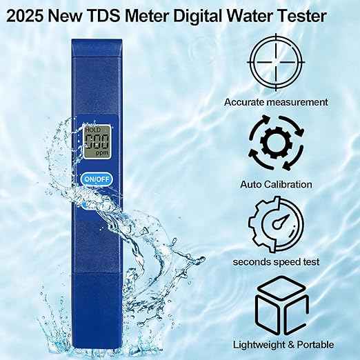 TDS Meter Digital Water Tester - 0-9990ppm High-Precision Water Quality Tester, 2s Fast Detection, LCD Display, Portable Design for Drinking Water & Outdoor Use