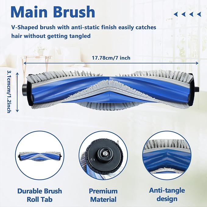 21 Pack T30S Replacement Parts for ECOVACS DEEBOT T30S/T30S Pro Robot Vacuum Accessories Kit, Includes 1 Main Brushes, 4 HEPA Filters, 4 Mop Cloth Pads, 6 Dust Bags, 6 Side Brushes - AquaVibe