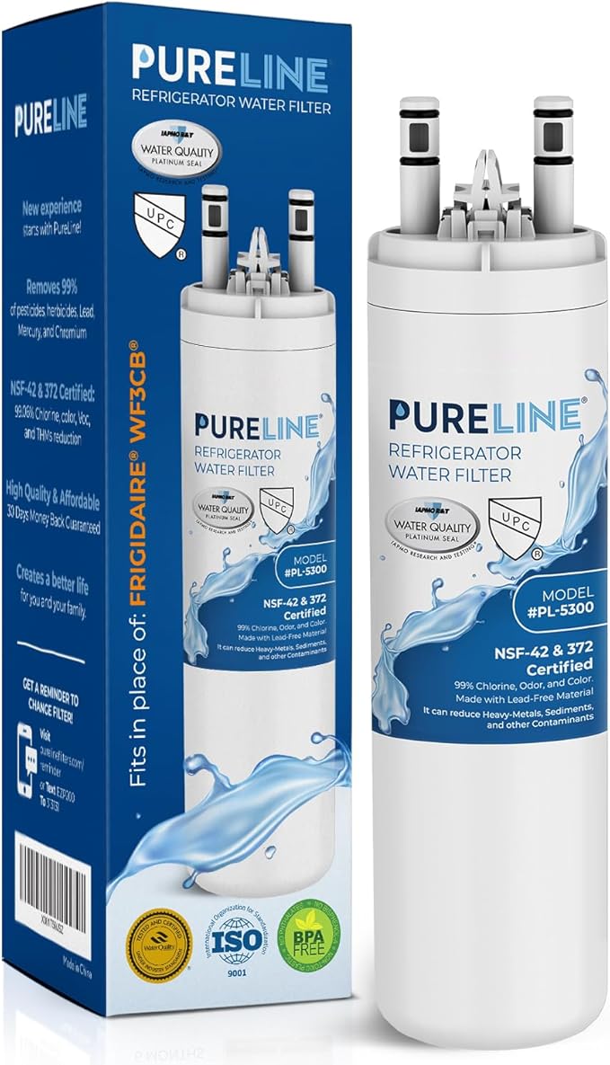 Pureline Replacement for WF3CB Refrigerator Water Filter, Compatible with Pure Source 3 Water Filter