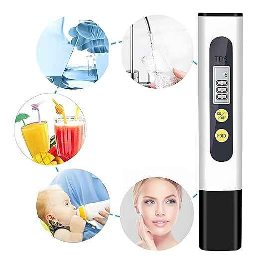 TDS Meter, Digital Water Tester with 0-9990 PPM Range, Portable for Aquaculture, Pools, Tap Water Testing