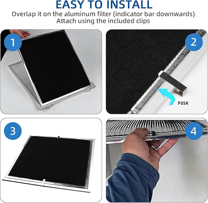 4 Pack S97020466 (HPF30) Range Hood Filter Replacement Compatible with Broan Non-Ducted Range Hood, HPF30 Charcoal Filter, 14.62" x 12.88" x 0.18"