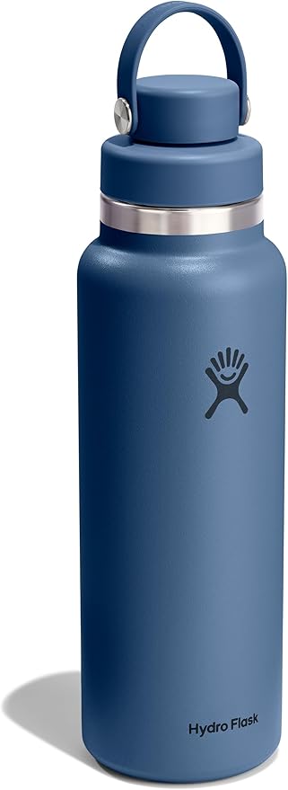 Hydro Flask Water Bottle - Insulated Stainless Steel - Wide Mouth Flex Chug Lid, Non Spill, Leakproof in 40 Oz Harbor Blue