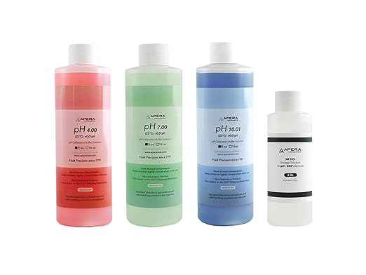 APERA INSTRUMENTS AI316 Premium Series PC60 5-in-1 Waterproof pH/EC (Conductivity) /TDS (ppm) & LLC-AI1109 8oz. pH Calibration Buffer Solution Kit (pH 4.00, 7.00 & 10.01)