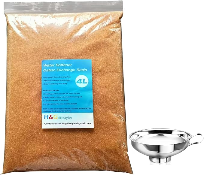 H&G Lifestyles Water Softener Resin Cation Ion Exchange Resin Filter Cartridge Refill for RV Water Softener System Camper Soft Water Replacement for Portable Water Softener