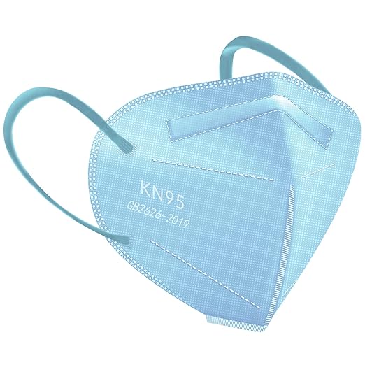 HUHETA KN95 Face Mask, 30 Pack Individually Wrapped, 5-Ply Breathable & Comfortable Safety Mask, Filter Efficiency=95%, Protective Cup Dust Masks Against PM2.5 (Blue Mask) - AquaVibe